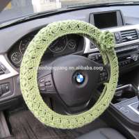 Source factory wholesale wooden beads steering wheel covers, crochet steering wheel cover, macrame steering wheel cover